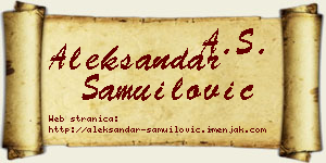 Aleksandar Samuilović vizit kartica